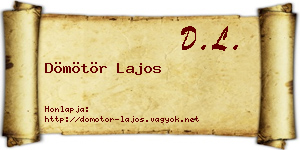 Dömötör Lajos névjegykártya